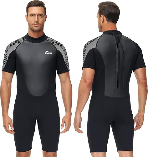 Owntop Shorty Wetsuit Mens Womens 32mm Neoprene Wet Suit for Diving Surfing Swimming Kayaking