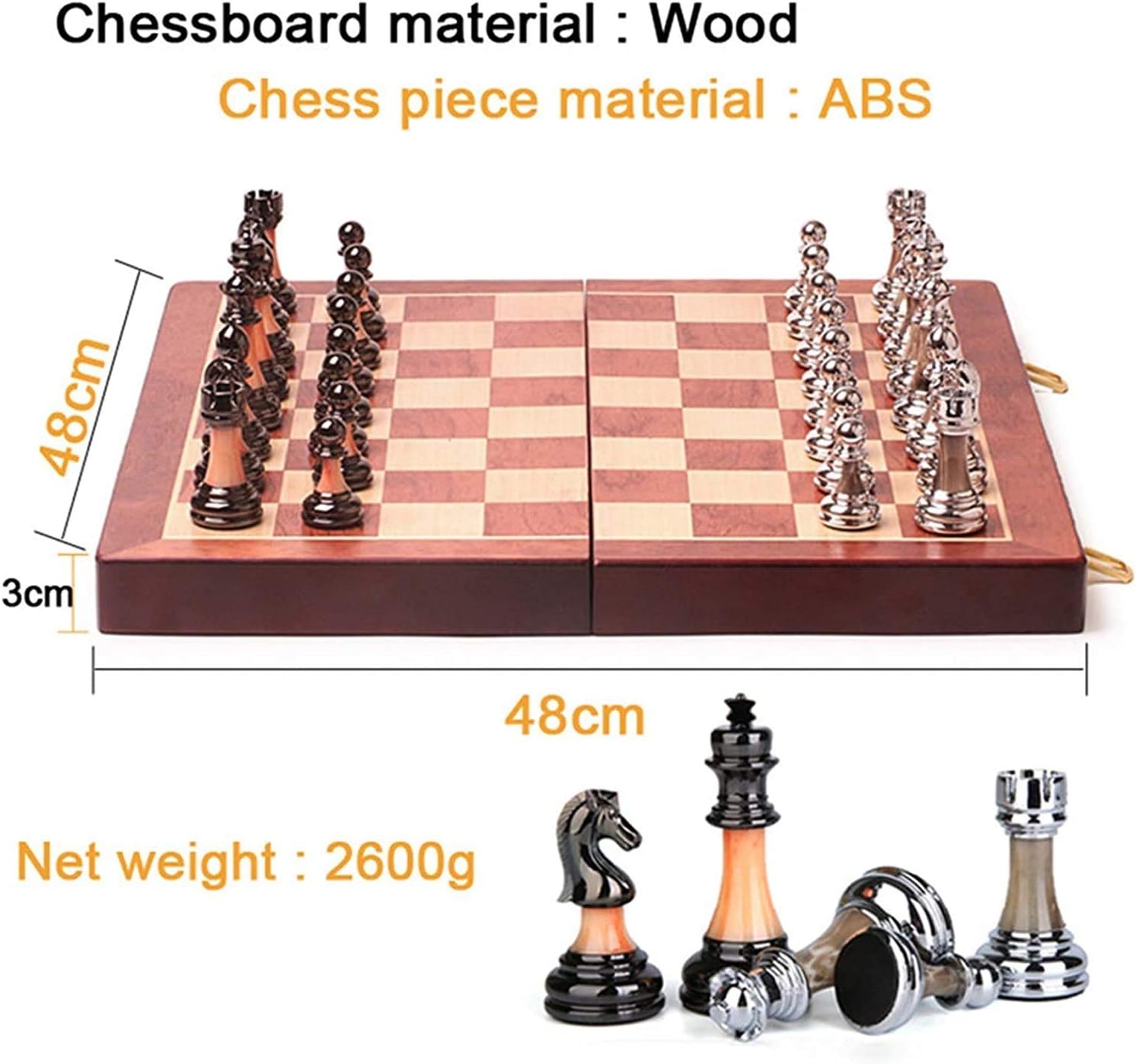 Set High-Grade Gift International Travel Game Folding Wooden Chessboard Pieces Chessman Casual Puzzle Party