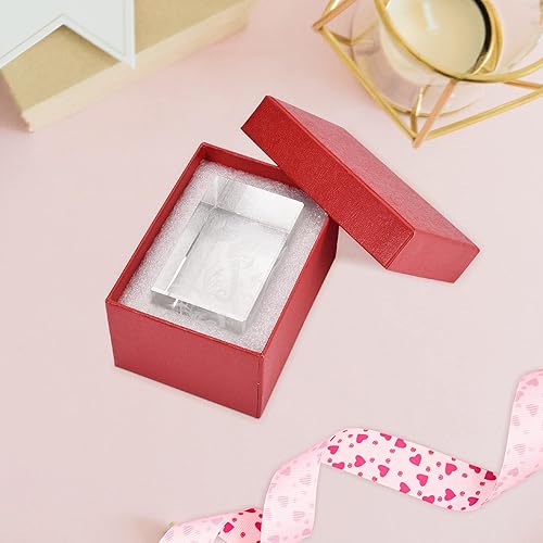 Miniatura 6 de Yoption Cubo de cristal con pisapapeles 3D de caballito de mar grabado con láser, recuerdos y manualidades, adornos de decoración de cumpleaños con