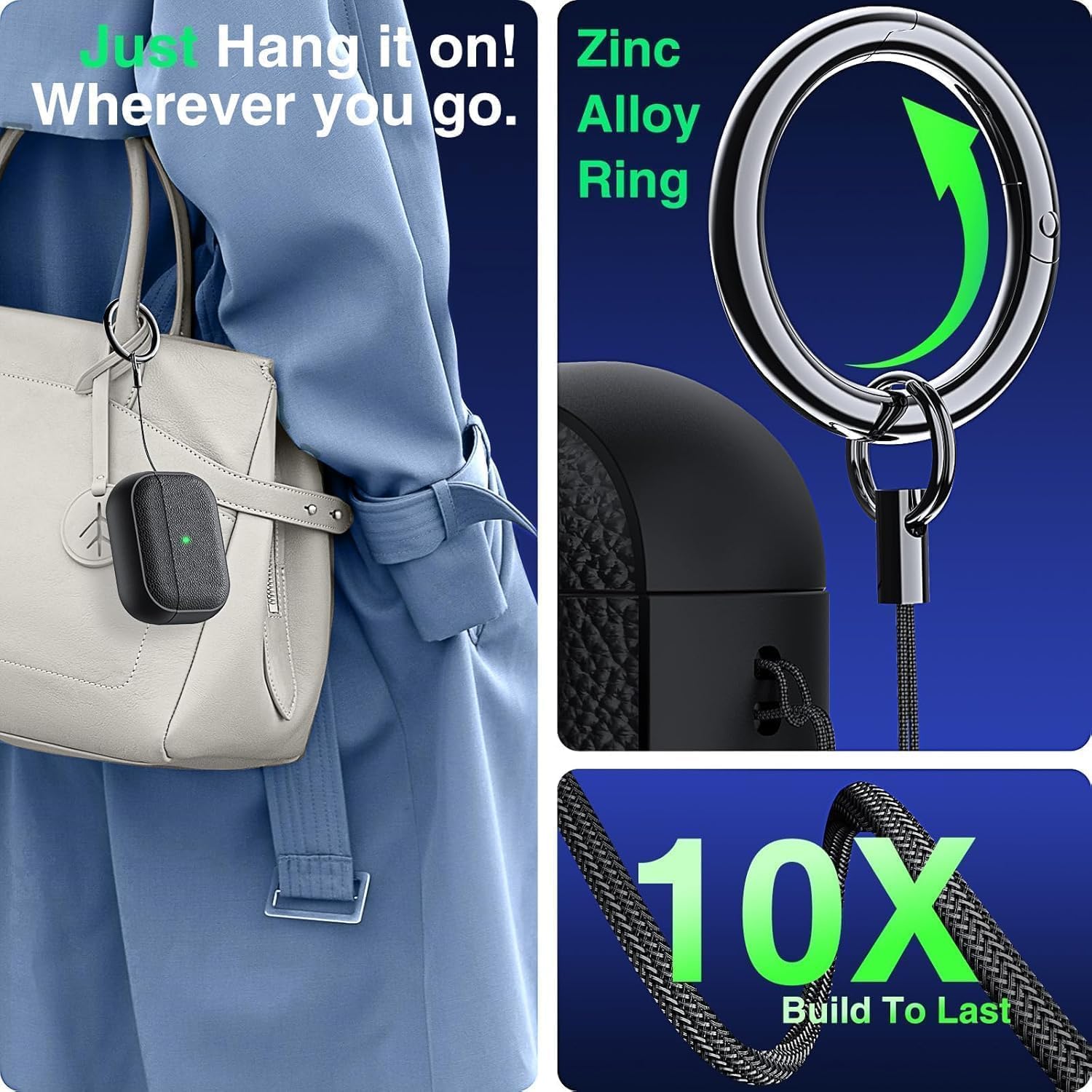 الأقوى - حافظة جلدية متوافقة مع سماعات ايربودز برو 3 2025، غطا... - view 6