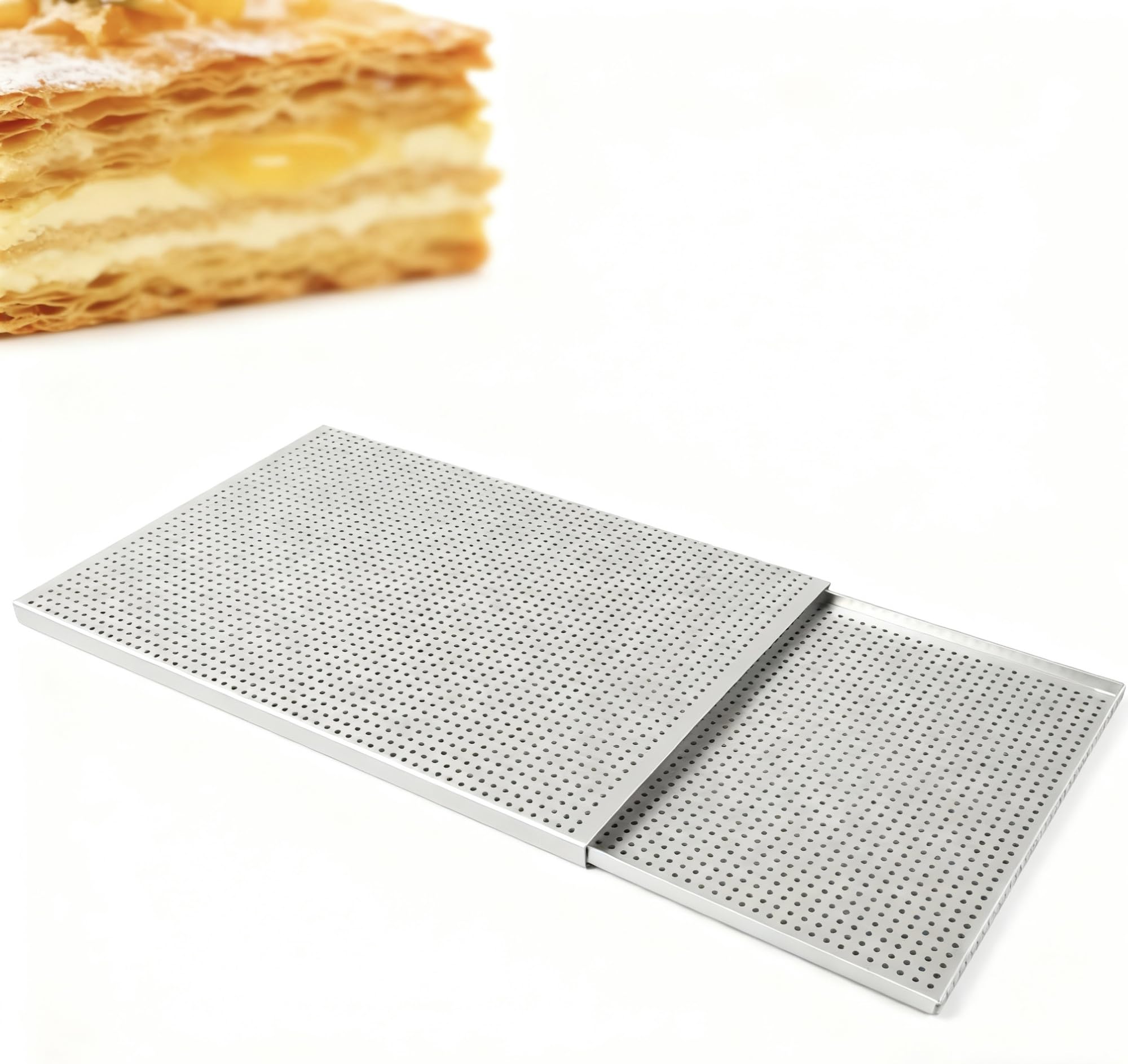 Plat perforé antiadhésif blanc 2.0mm pour cuisson de pâte homogène
