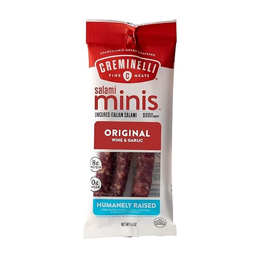 Miniatura 70 de Creminelli - Colaciones pequeñas de salami original con fabricación a conciencia en los Estados Unidos Es amigable con cerdo, keto y paleo. Cuenta