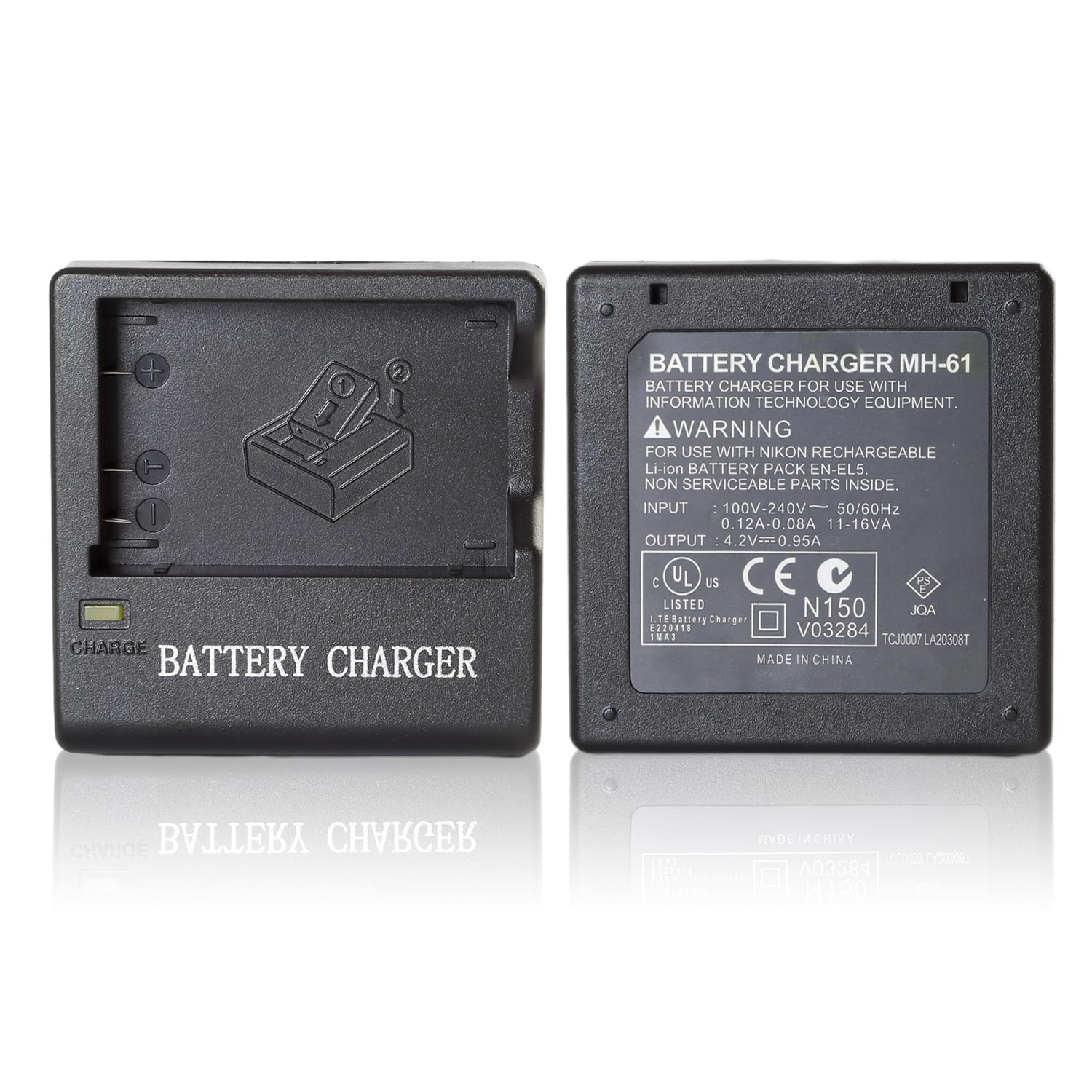 MH-61 - Caricatore rapido EN-EL5, compatibile con Coolpix 3700, 4200, 5200, 5900, 7900, P3, P4, P80, P90, P100, P500, P510, P520, P530, P5000, P5100, P60000000, P60000. 0, S10. Fotocamere