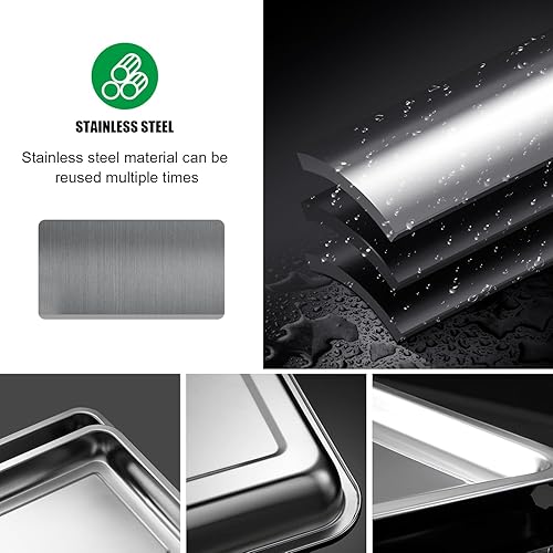 Miniatura 4 de Bandejas de metal inoxidable, bandeja de transporte de semillas de acero inoxidable para bandeja de enchufe de 54 celdas, macetas de plántulas de