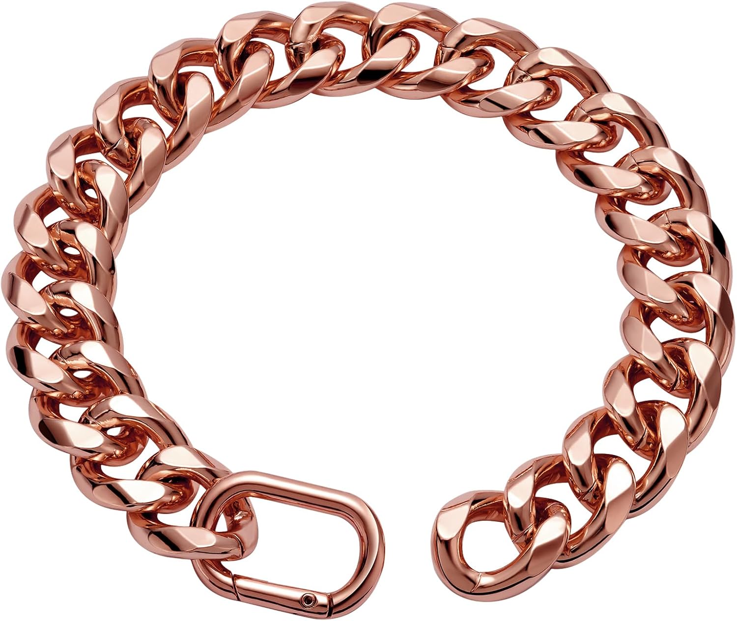 19MM Light Metal Thick Cuban Link Dog Collar,Rose Gold Dog Chain Collar for Large Dogs - 24 Inches Length Dog Necklace Collar