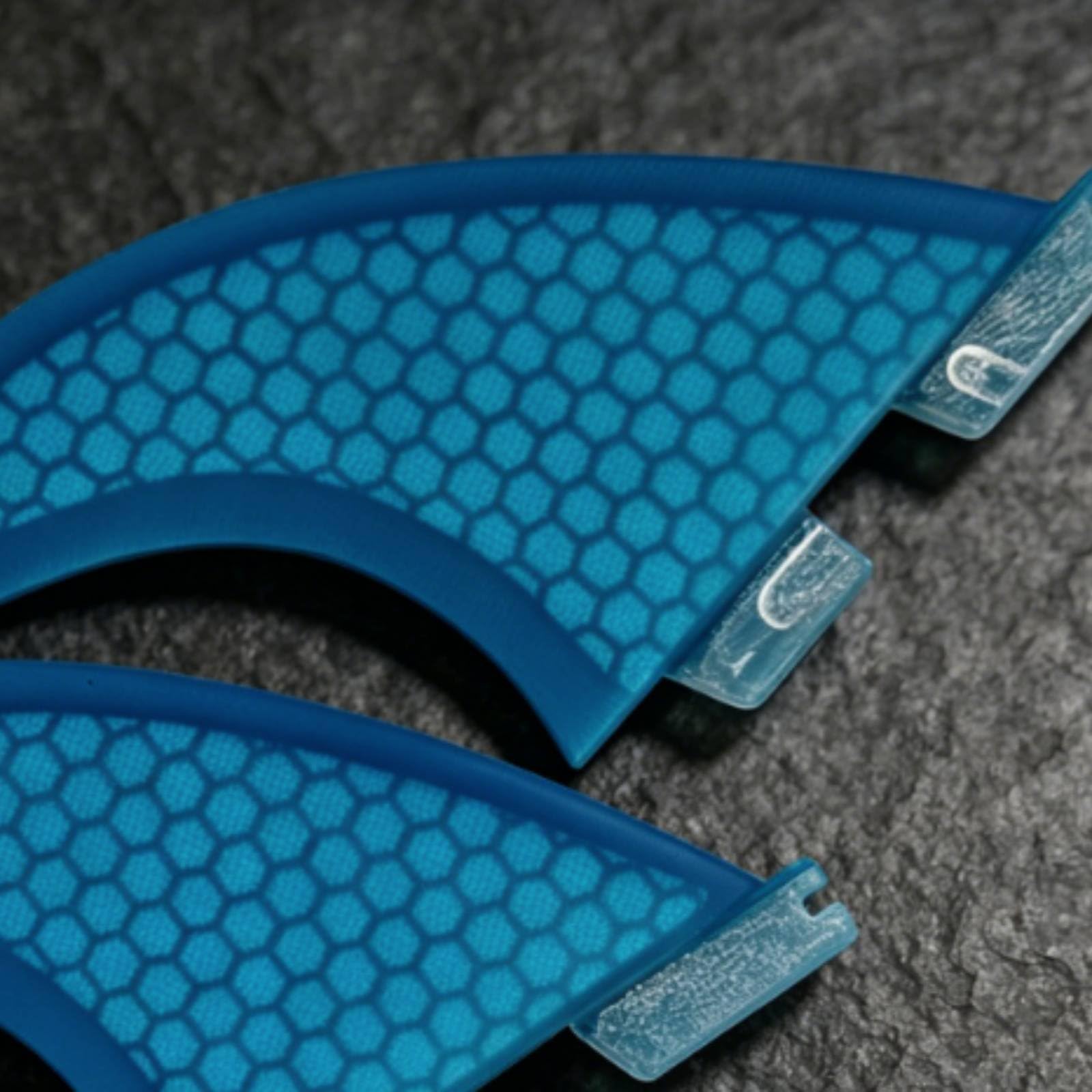 Surfboard Fin Ersatzflosse Set Surfbrettflosse Dreifachfinne Fiberglas Wabenkern Halt Passend für II Finboxen für Freizeit Übung Meer
