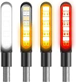 Kinstecks 4PCS Motorcycle Indicators Flowing Turn Signal Lights Motorbike Turning Indicators Daytime Running Lights Brake Lights 12V 16LED for Motorcycle Motorbike - 1