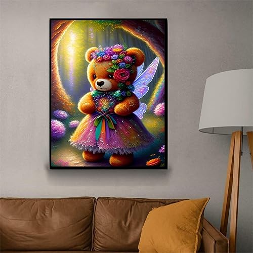 Miniatura 2 de MOER SKY Kits de pintura de diamantes de flores de oso para adultos principiantes 5D Taladro completo Kit de arte de diamantes redondos con puntos