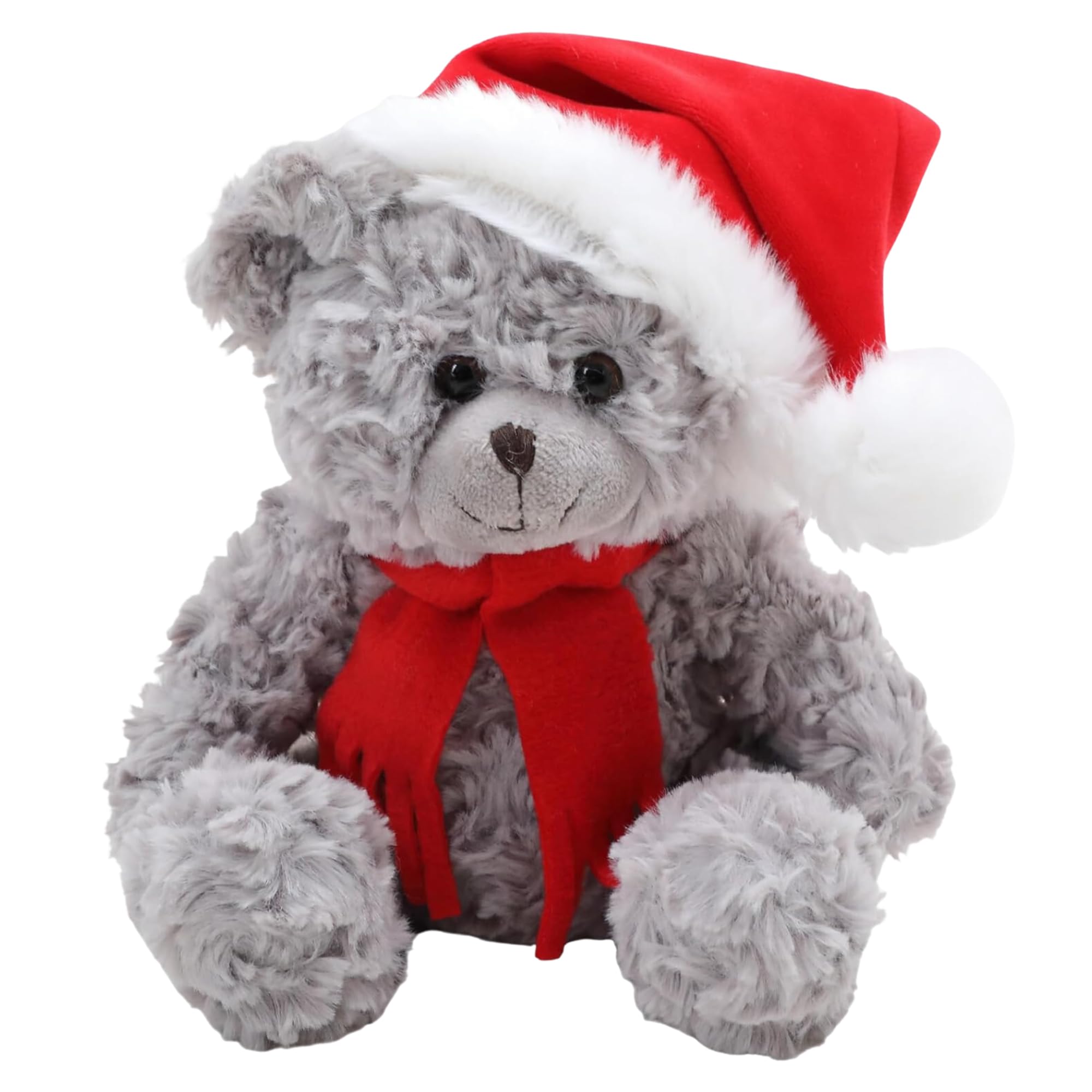 Made By Aliens Christmas Duffy Teddy Bear Stuffed Animal - Adorable Xmas Plush Toy with Hat and Scarf - Soft and Cuddly Winter Companion for Kids and