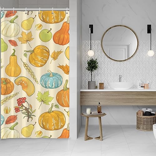 Miniatura 44 de Baocicco Juego de cortinas de ducha de fantasmas de Halloween, encantadores fantasmas de dibujos animados, divertidos trucos o tratos, cortinas de