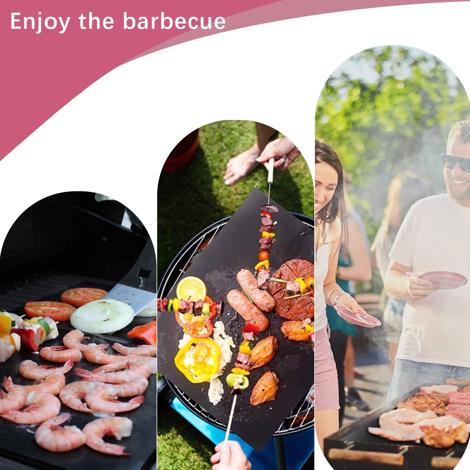 Lobwerk Tappetino per Barbecue con Rivestimento Antiaderente in Teflon per Grigl