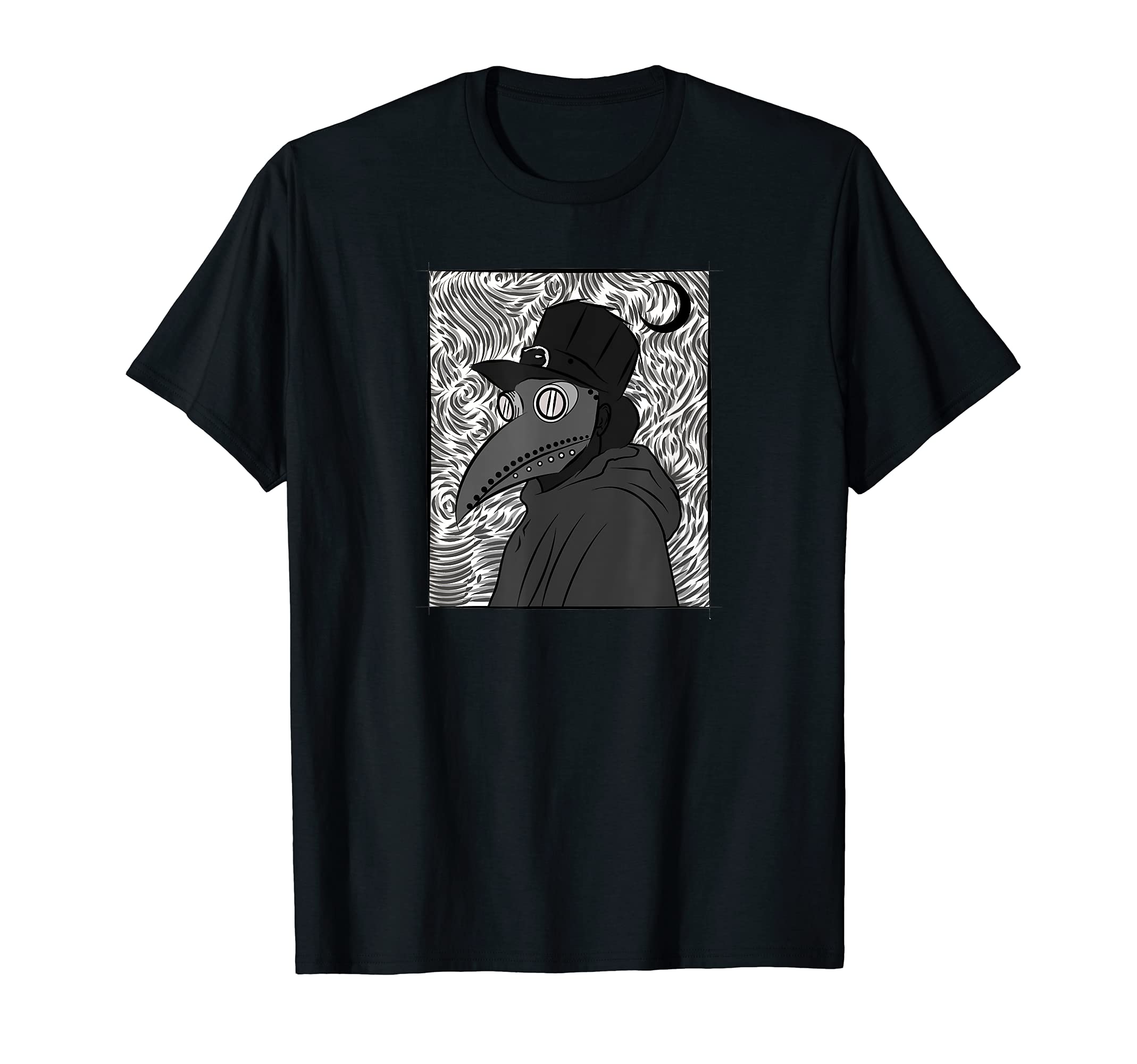 Plague doctor mask - Grunge Gothic Moon Occult gogh style T-Shirt, Black