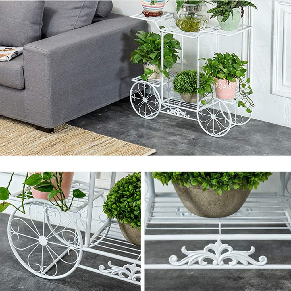 Plant Racks Flower Frame Wrought Iron Multi-Layer European-Style Assembly Floor-Standing Flower Balcony Living Room Hanging Orchid Flower Shelf Plant Holder (Color : White)