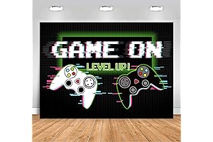 Level Up! Sensfun Video Game Backdrop for Gamer Birthday Party
