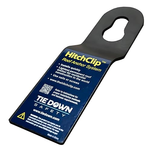 Miniatura 30 de Tie Down Paquete de 25 clips de anclaje para techos, anclaje de techo, anclaje de madera, negro, uso con arnés de techo, arnés de seguridad, cuerdas