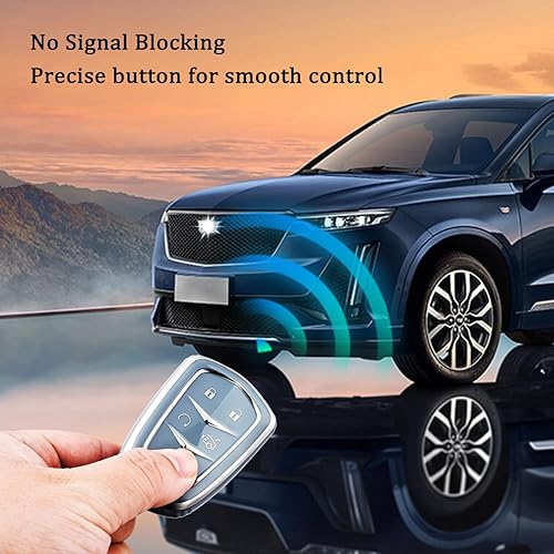 Vista 40 de OFFWEGO - Funda para llavero Cadillac, para Cadillac Escalade CTS SRX CT4 CT5 CT6 XTS XT4 XT5 XT6 ATSL SLS STS Funda para llavero inteligente