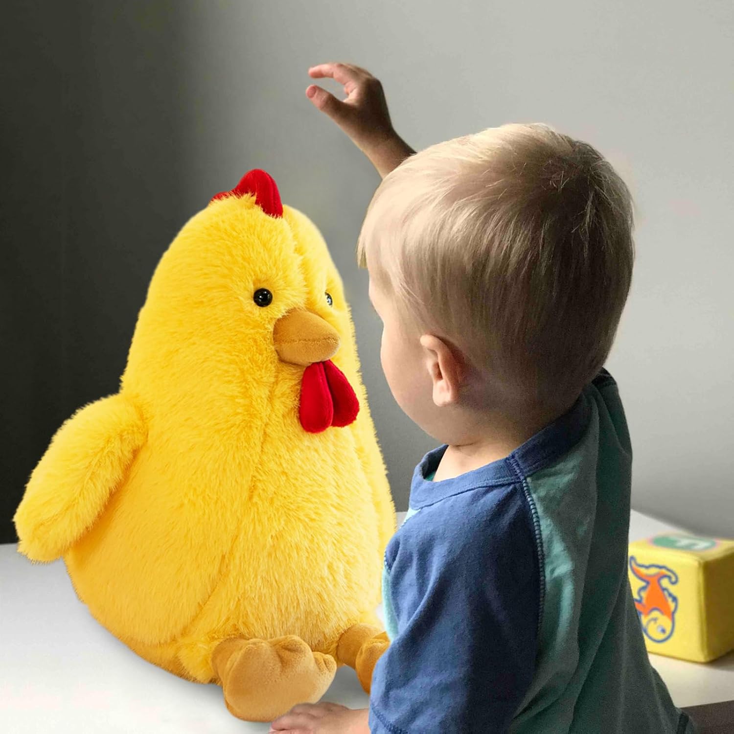Cute Chicken Stuffed Animal Plush Doll Toy - Farm Animal Cuddler for Kids' Room Decor - Ideal Gift for Valentine's Day Children's Day and Christmas (Yellow,23 inch)
