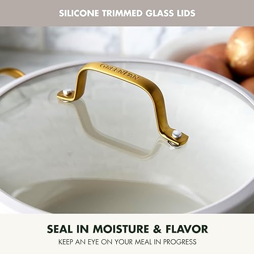 Miniatura 5 de GreenPan Juego de utensilios de cocina antiadherentes Reserve Pro de 10 piezas, cerámica certificada NSF, juego de ollas y sartenes anodizadas duras