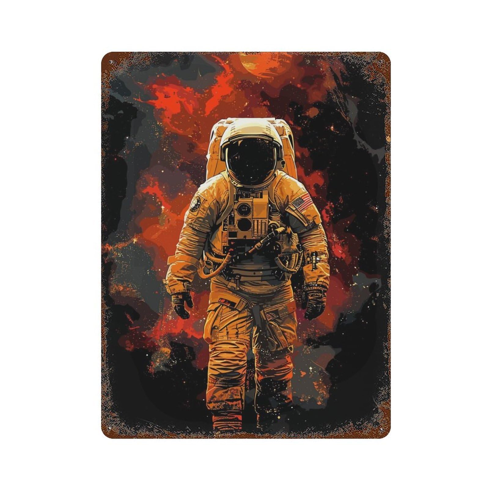 Vintage Metal Tin Sign Beyond Earth 15.7"x11.8", Industrial Home Decor for Farmhouse, Kitchen And Entryway Decor