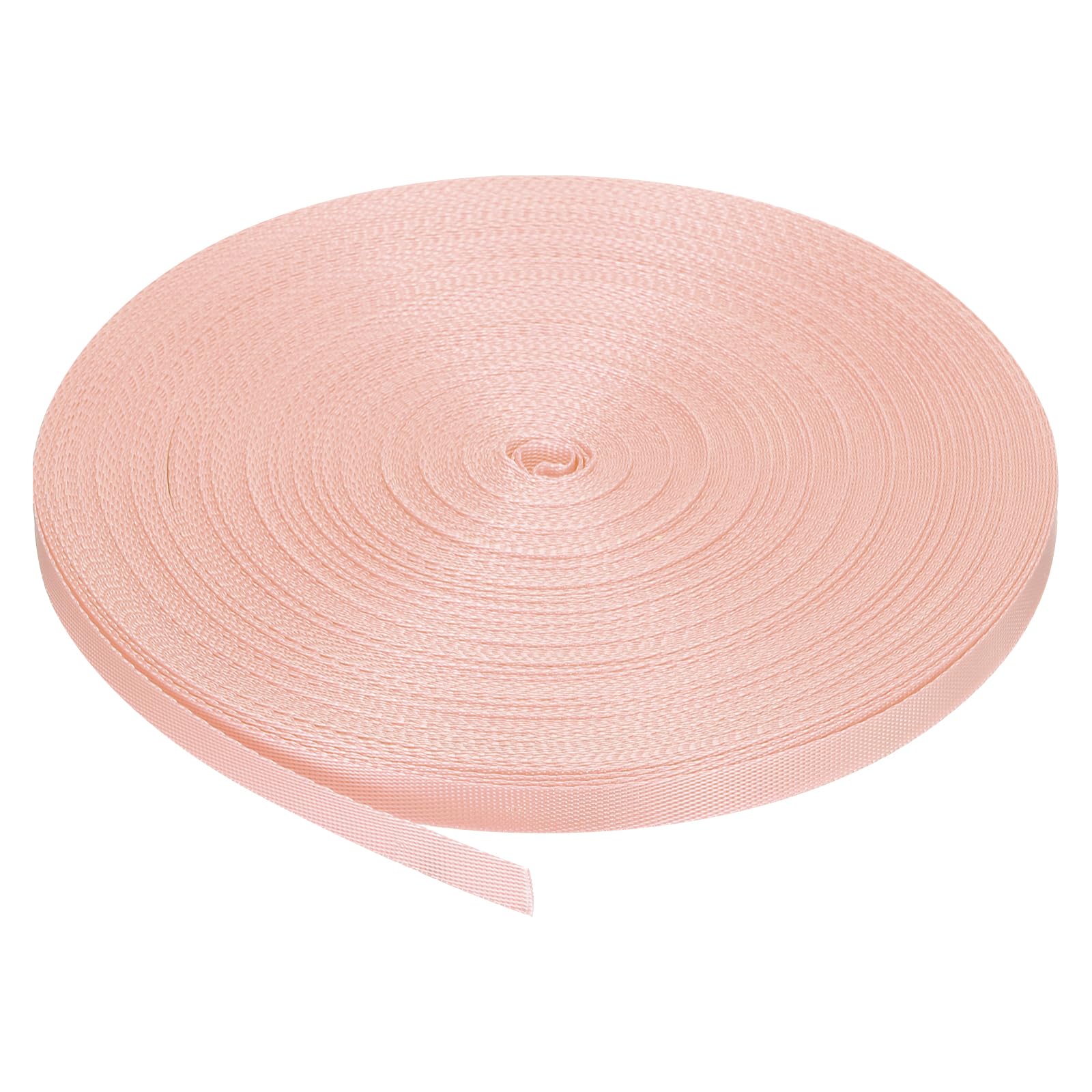 MECCANIXITY Nylon Webbing Strap Flat 3/8 Inch 50 Yards Light Hot Pink for Outdoor DIY Gear Repair, Backpack, Luggage-Rack, Crafts