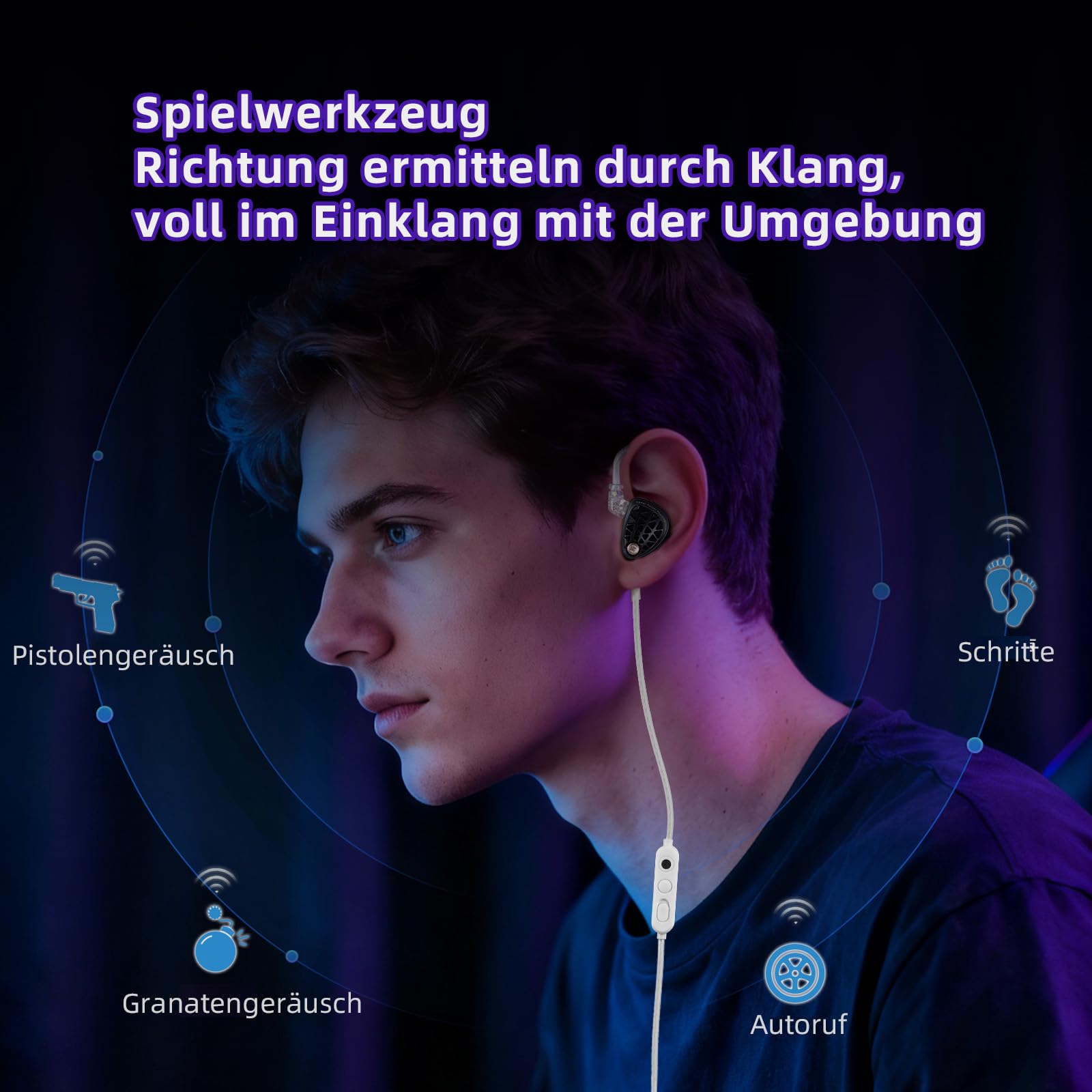 KZA COUSTICS KZ Phantom słuchawki douszne do gier, przewodowe słuchawki douszne IEM z całkowicie metalową obudową, czysty dźwięk i głęboki bas, bezpieczne dopasowanie dla audiofilów i graczy