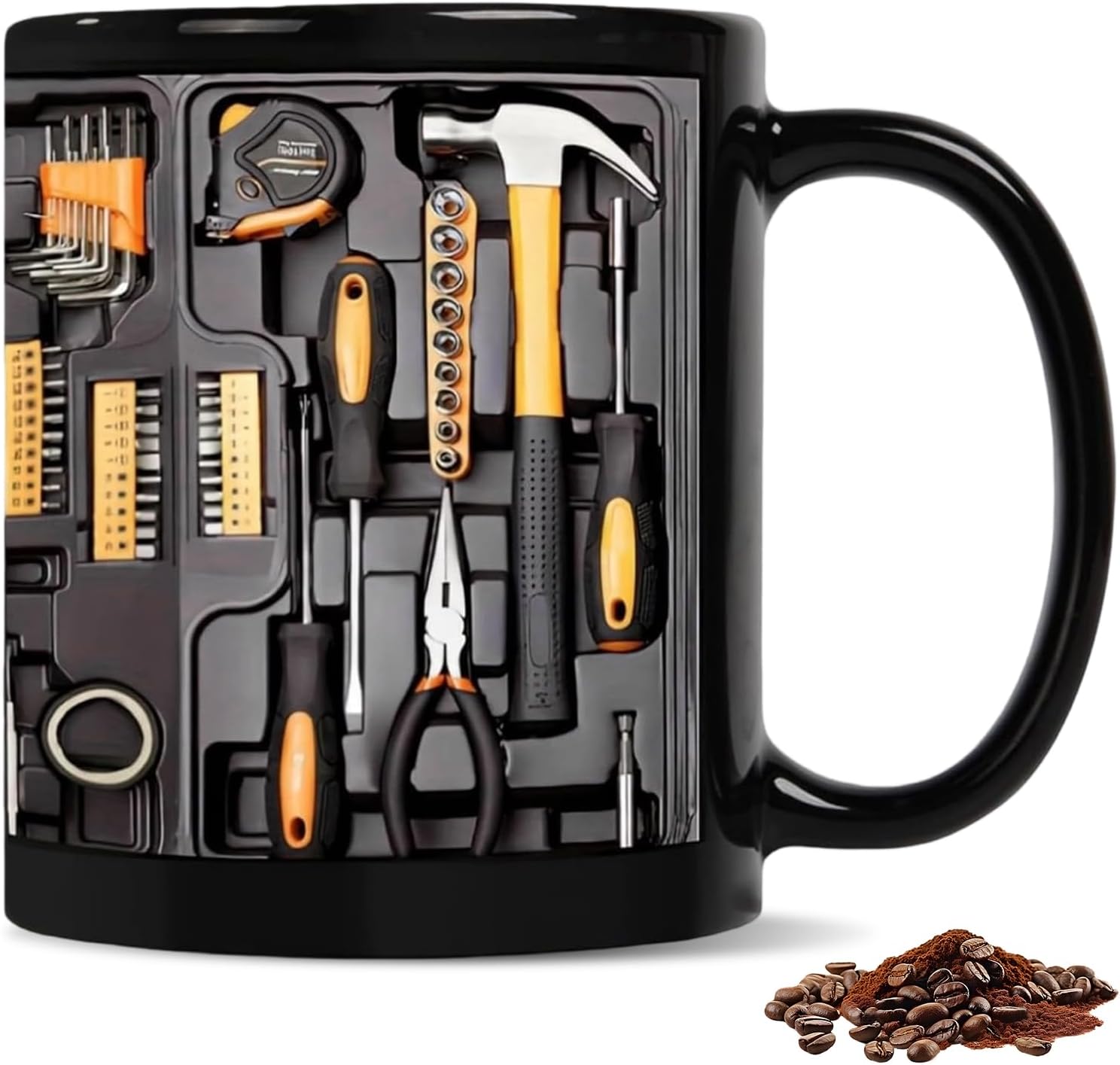 Tool Box Coffee Mug,Toolbox Mechanic Mug for Birthday Anniversary Ceramic Cup Gift Coffee Cup Double-sided Design Tool Box Tea Mug Gift Unique Coffee Cup for Husband Dad
