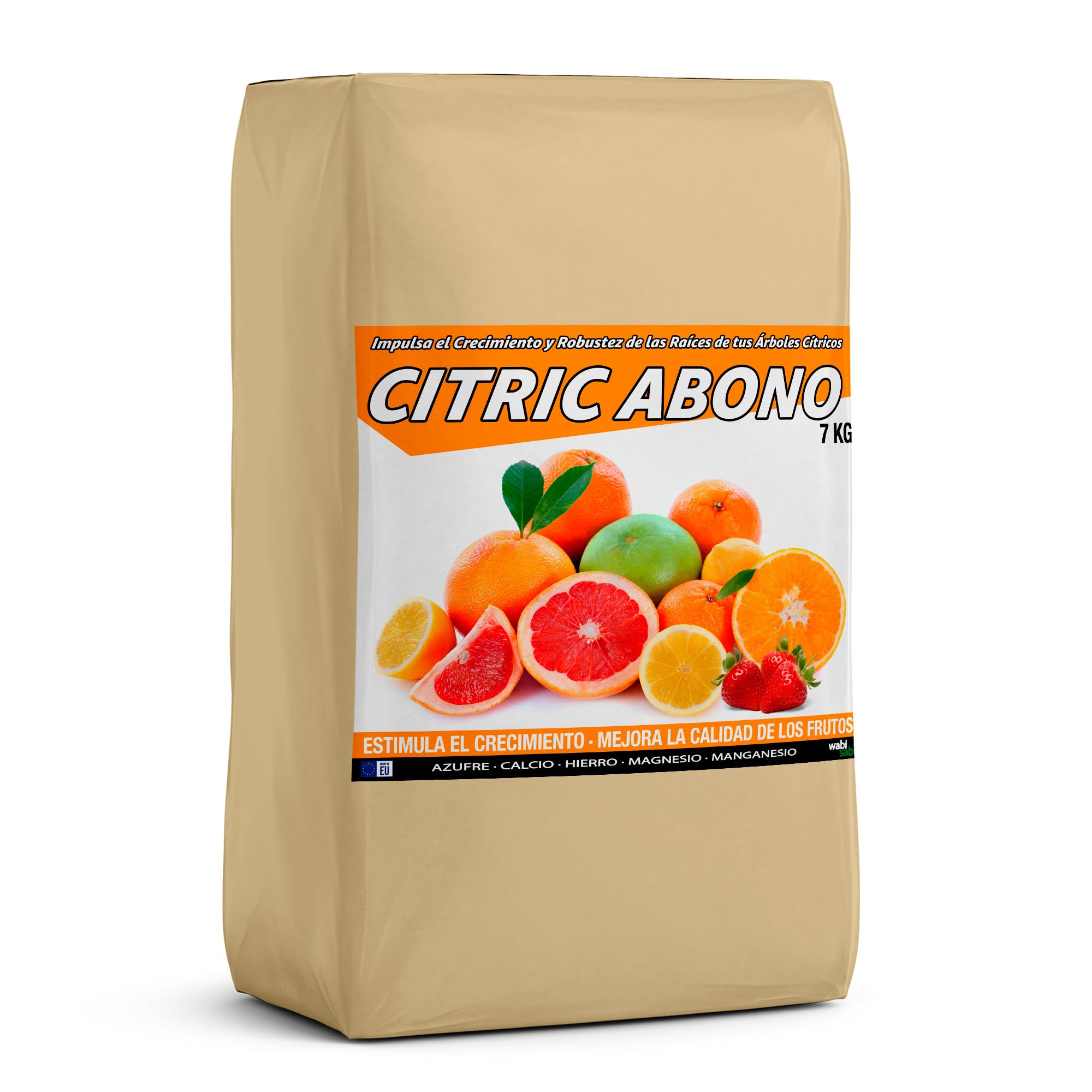 CITRIC ABONO Abono para Cítricos Premium NPK 20-5-10, Hierro, Calcio y Micronutrientes - Mejora Frutos, Fortalece Raíces y Evita Amarillamiento - Ecológico y Orgánico (7kg)