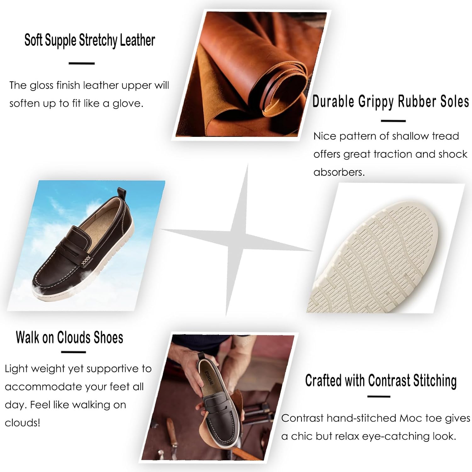 KORDAL Women's Comfortable Classic Penny Loafers Leather Sneakers Casual Slip On Dress Shoes Office Work Everyday Walking Flats Driving Shoes for Women - Image 4