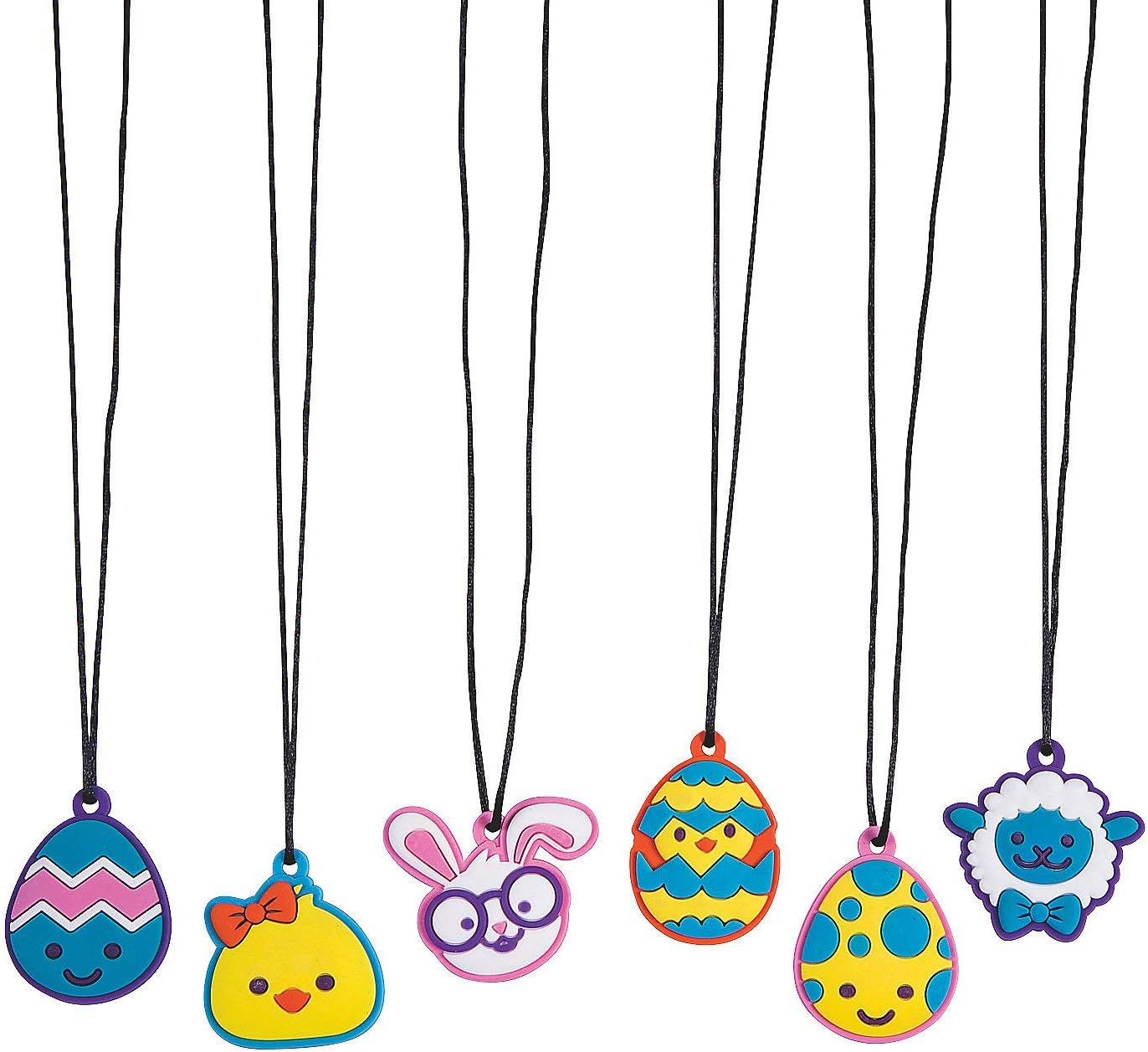 Fun Express EASTER LAYERED RUBBER NECKLACES - Jewelry - 48 Pieces