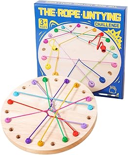 Comprar Wooden Threading Toys, Puzzle Lacing Rope Challenge Game, Interactive Untying Kids, Fine Motor Skill Educational Toy for Boys, Girls, Toddler, Learning Play, Home, Preschool, Travel, 8.74 Inches