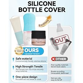 16 Pack Silicone Bottle Cover,Travel Essential for Women Men,Cruise Ship Essentials 2025,Beach Vacation Essentials,Travel Size Toiletries,Airplane Travels Accessories Elastic Sleeves,Leak Proofing
