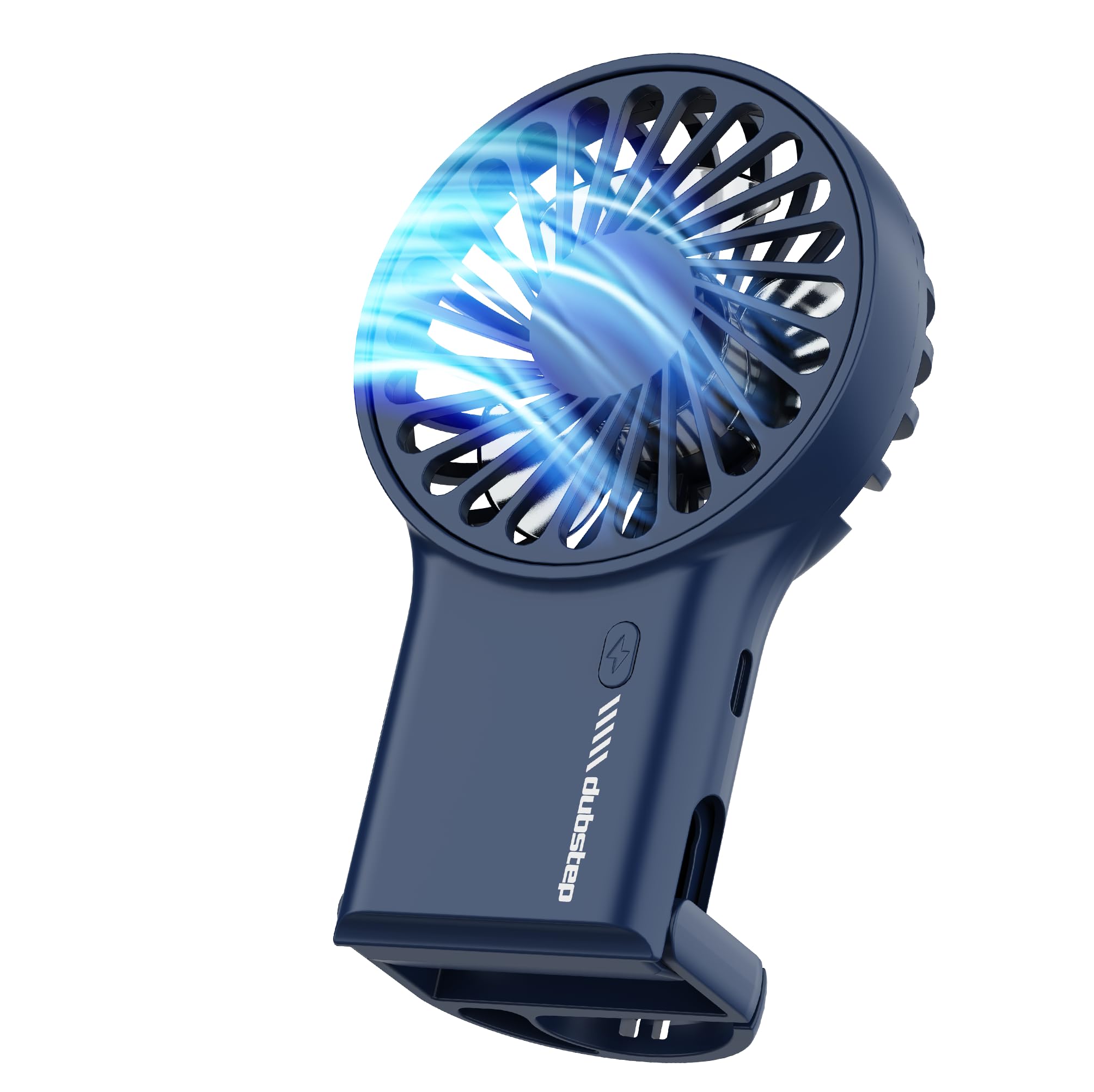 Dubstep Flo-F1 Mini Handheld USB Rechargeable Desk Cooling Fan with 3x Speed Mode, Foldable Hook & Stand, 8000 RPM, 3 Speed, Powerful Mini Fan for Travel, Office, Kitchen, Lightweight & Quiet (Blue)-image-17