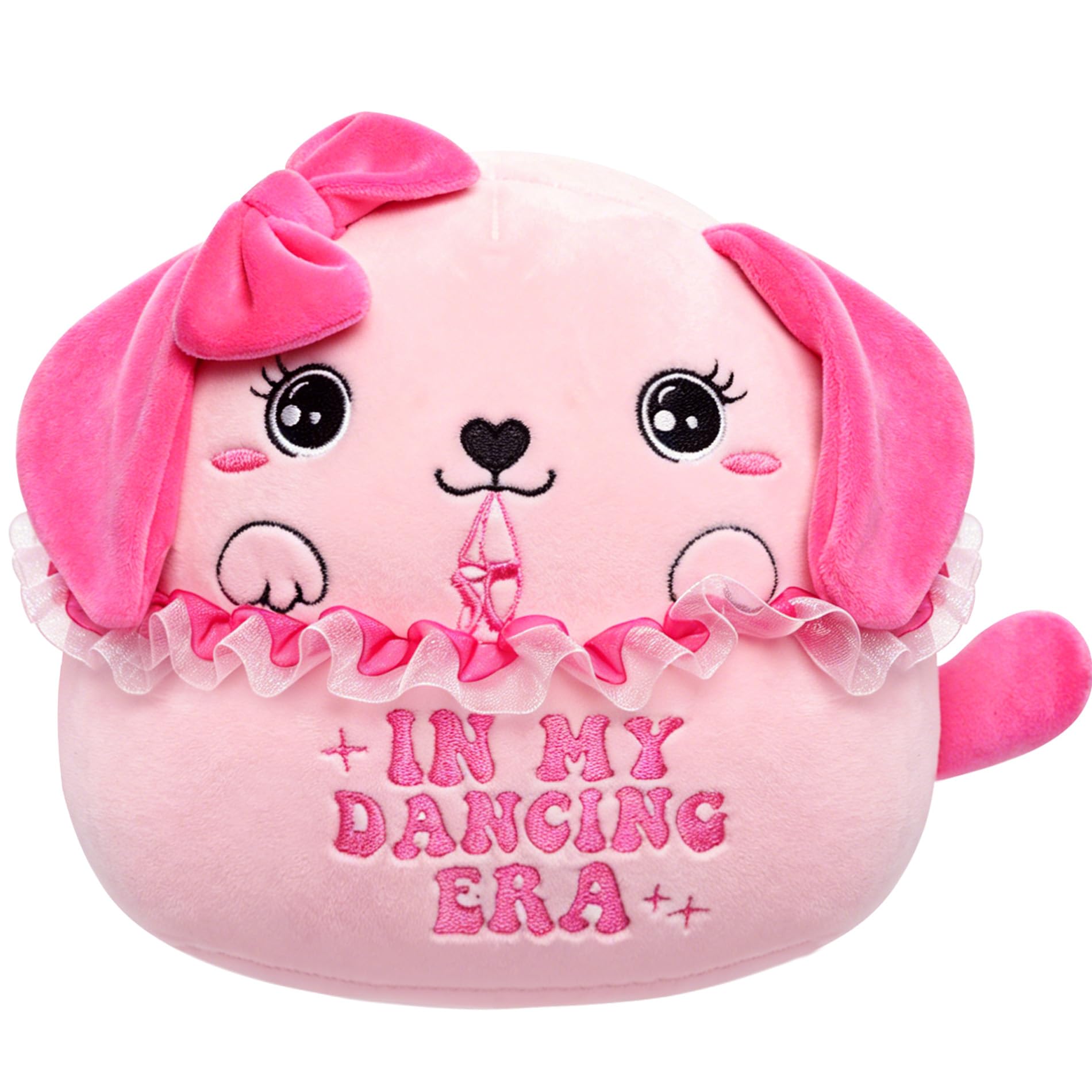 Ballet Plush Pink Ballerina Gift Dog Stuffed Animal with Ballet Tutu 9 Inch | Pink Puppy Plush Birthday Toy In My Dancing Era Pillow for Girls Dancer Party Decor Recital Gifts for Ballerina
