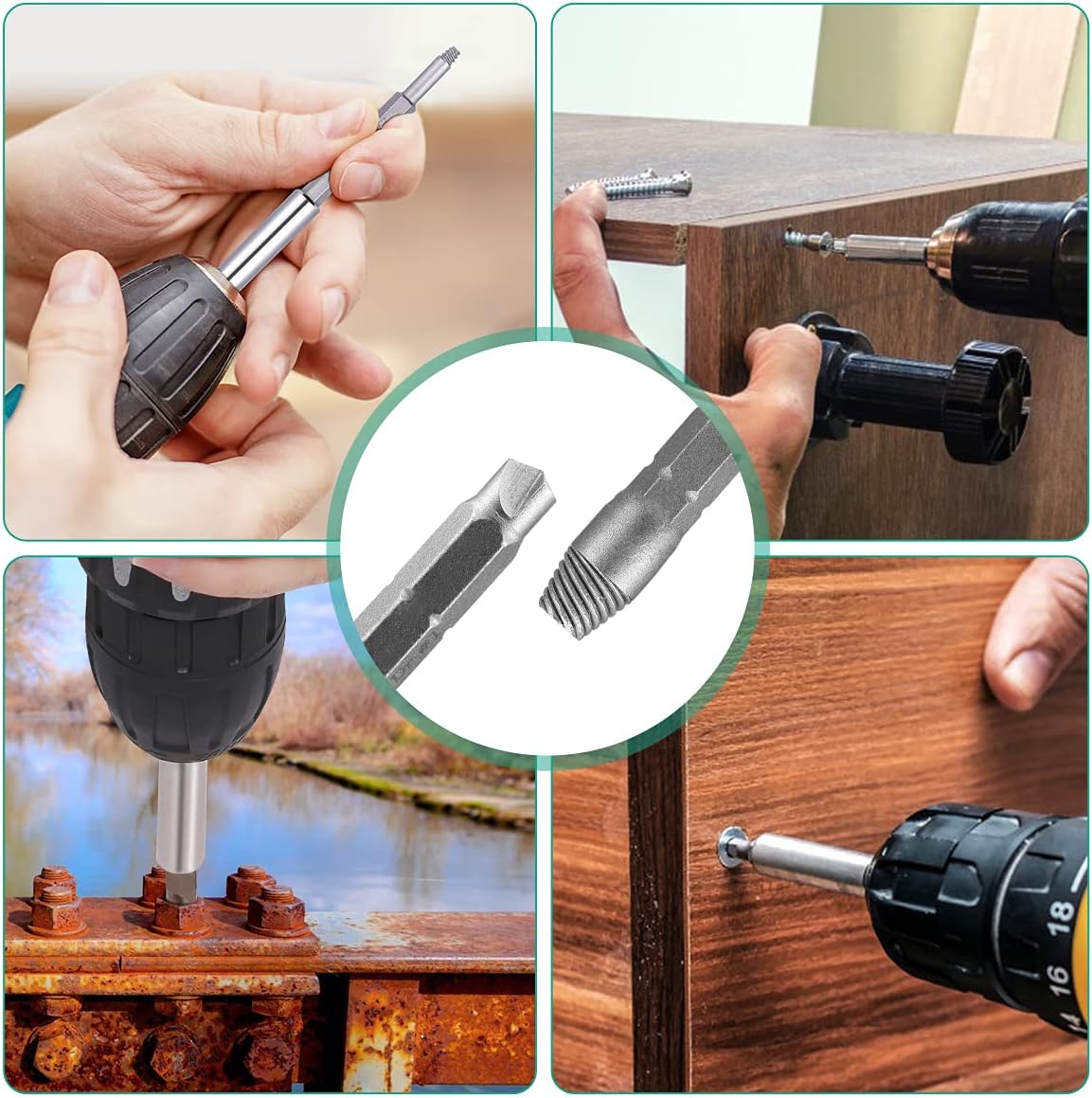 ORIA Damaged Screw Extractor Set, 22 PCS Stripped Screw Extractor Set for Screws Remover Set