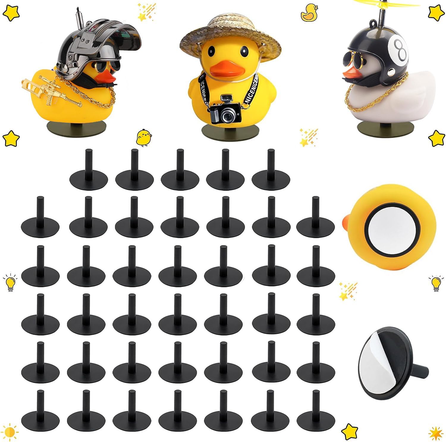 Duck Plug,40pcs Jeep Duck Holder for Dash,Rubber Duck