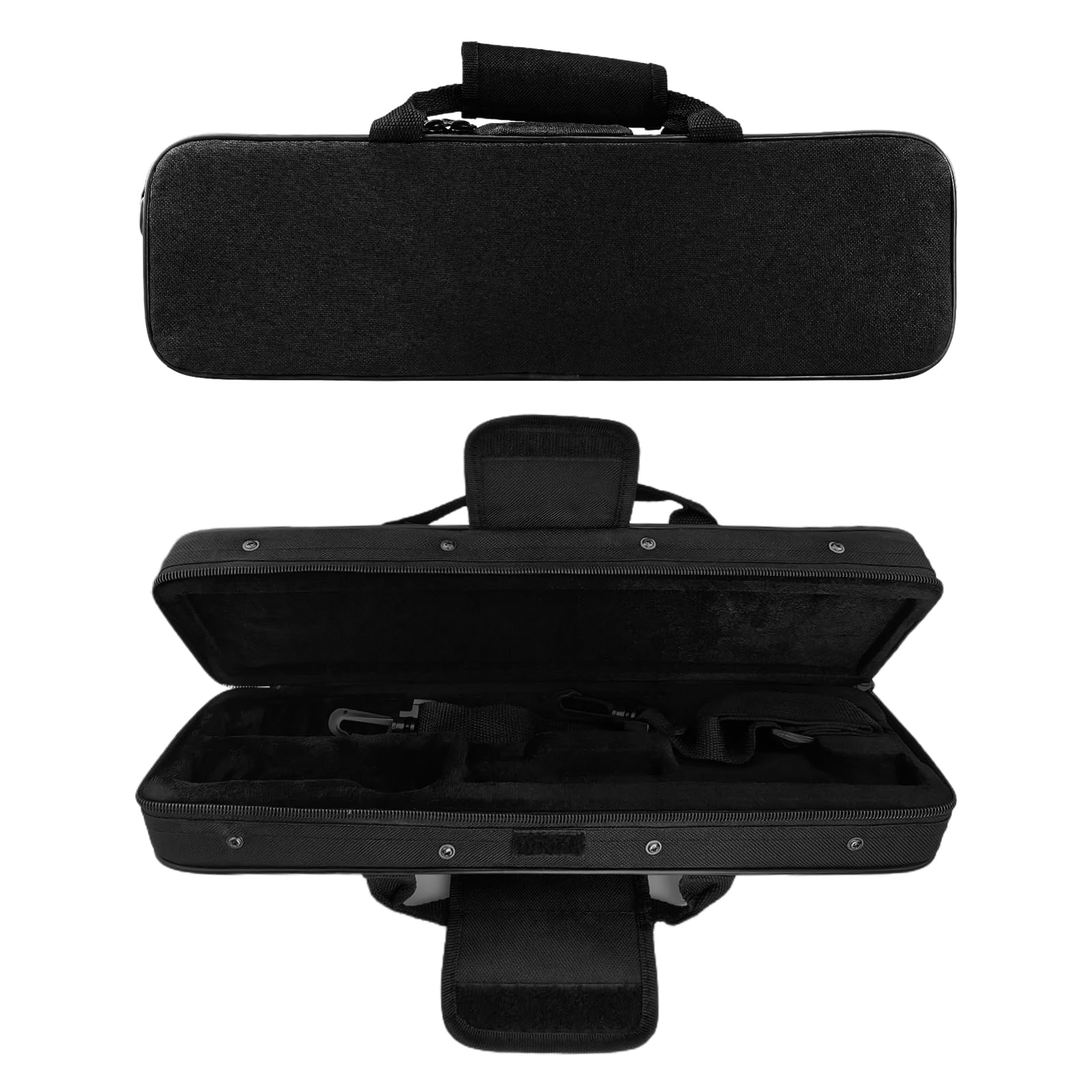 Etui flûte traversière, étui flûte sac de transport valise tissu Oxford imperméable avec bandoulière réglable, sac flûte sac messager accessoires Etui à fermeture éclair pour flûtes 16 trous