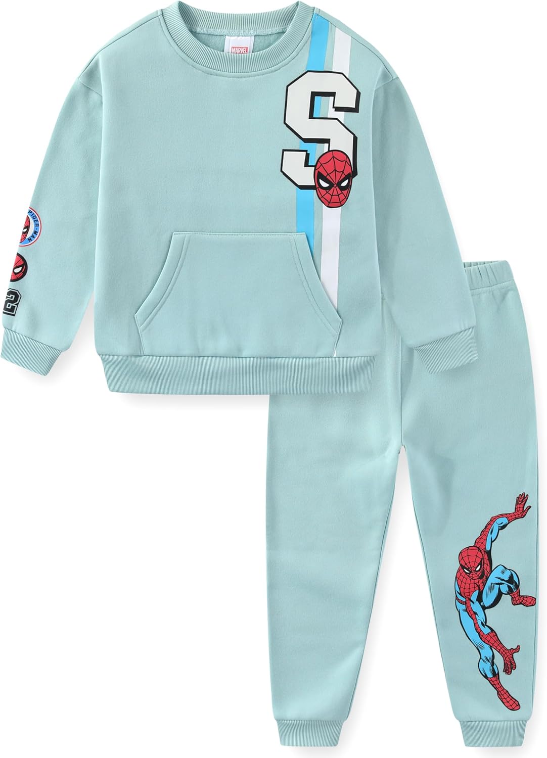 Marvel Spider-Man Boys 2 Piece Sweatshirt and Pant Sets for Toddlers and Big Kids - Image 2
