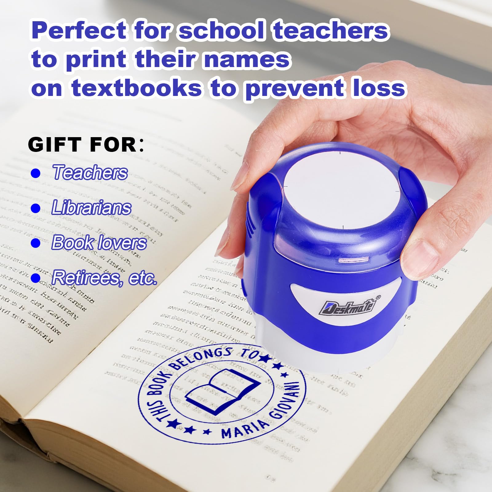 Custom Logo Stamp - Personalised Self Inking Stamps - Custom Ink Stamp with Logo Name Text for for Book Teacher, Address, Office - Image 8