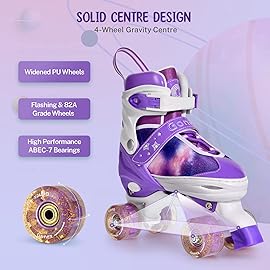 Gonex Roller Skates for Girls Kids Boys Women with All Light Up WheelsAdjustable Rollerskates for Beginners Toddler Youth, Gift for Indoor Outdoor
