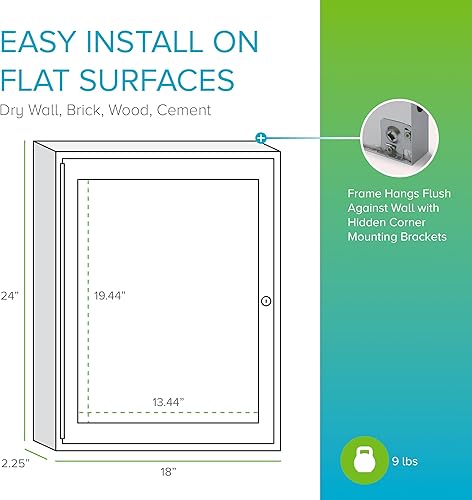 Vista 23 de Ghent Tablón de anuncios de vinilo cerrado de 2 puertas para exteriores, resistente a los golpes, con cerradura, marco de aluminio satinado