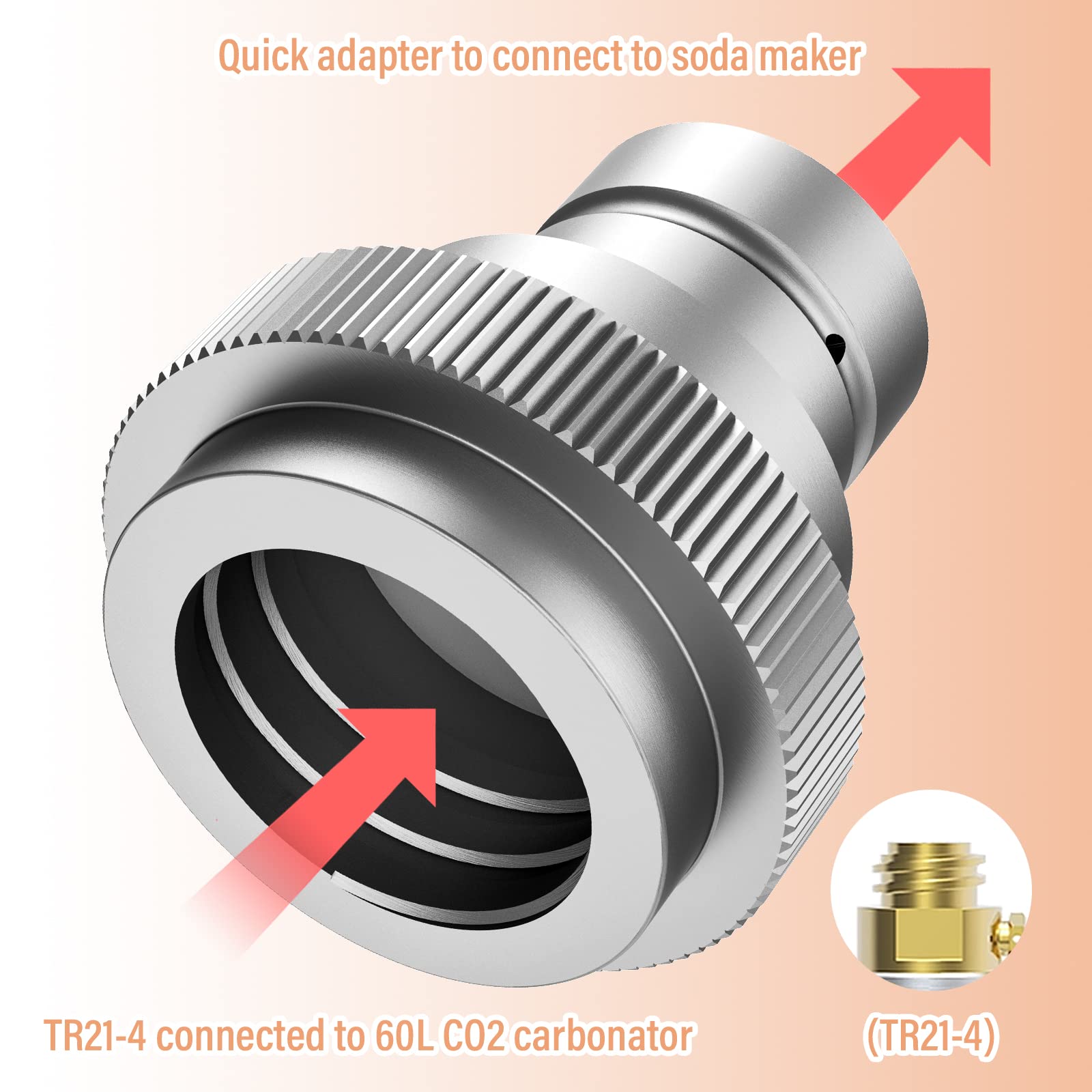 Quick Connector Adapter Hose For SodaStream Terra To External CGA320 Co2 Tank- E - Foto 9