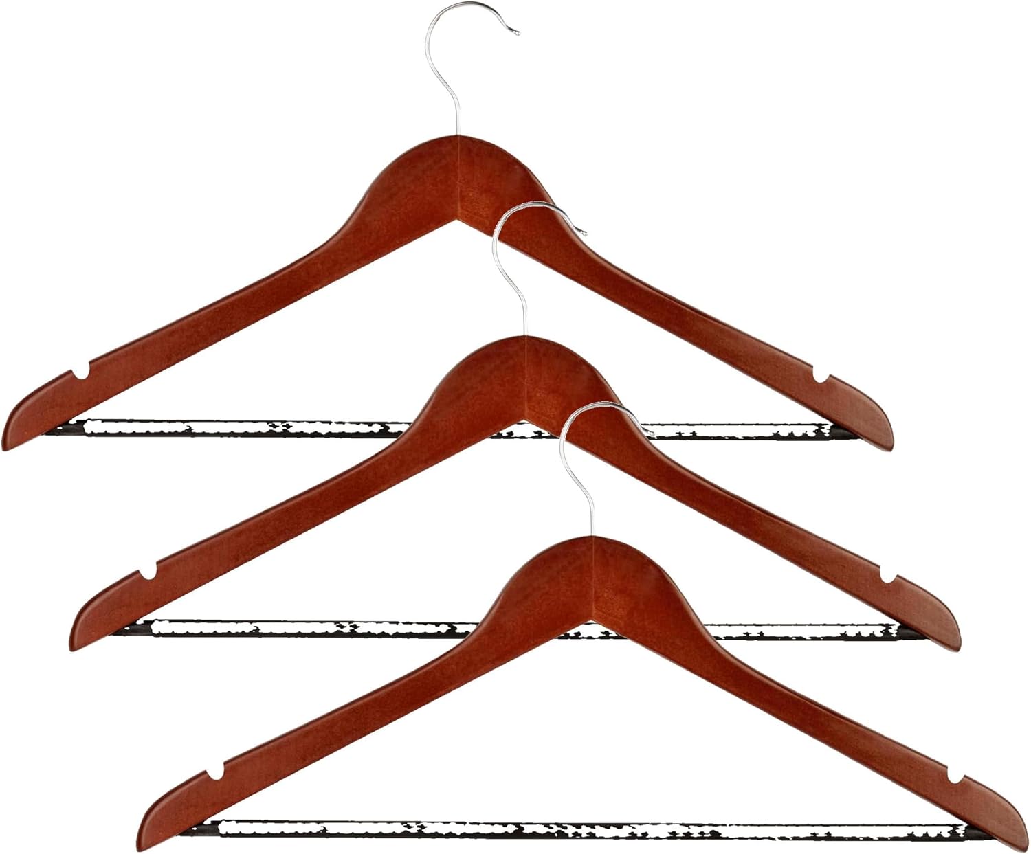 Honey-Can-Do No Slip Wooden Coat Hangers, Cherry Wood,(Pack of 72)