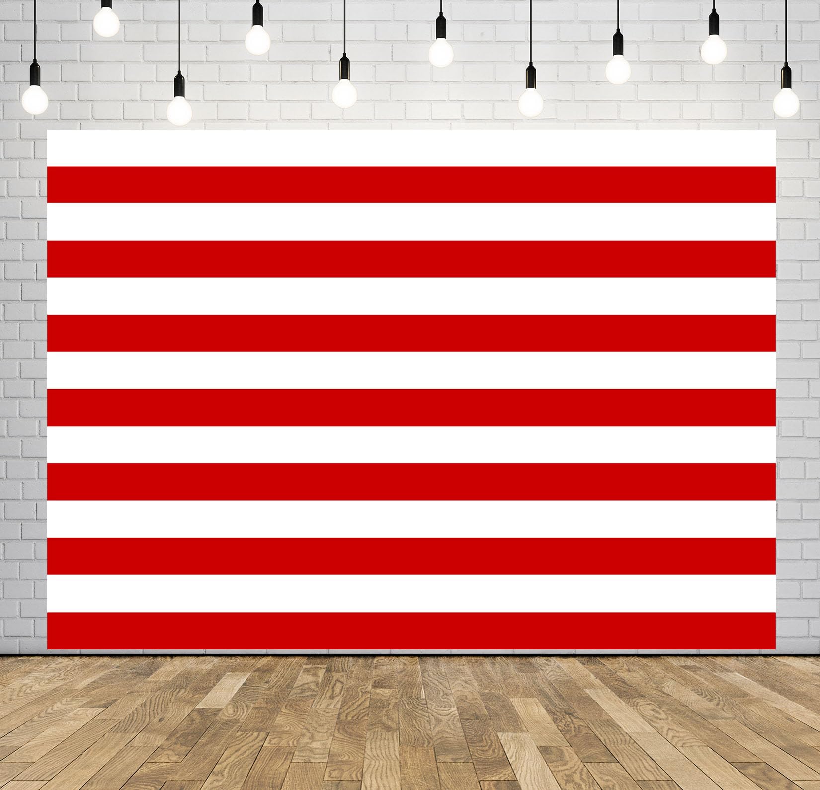 12x8FT Motivo Strisce Rosse e Bianche Sfondo Fotografico