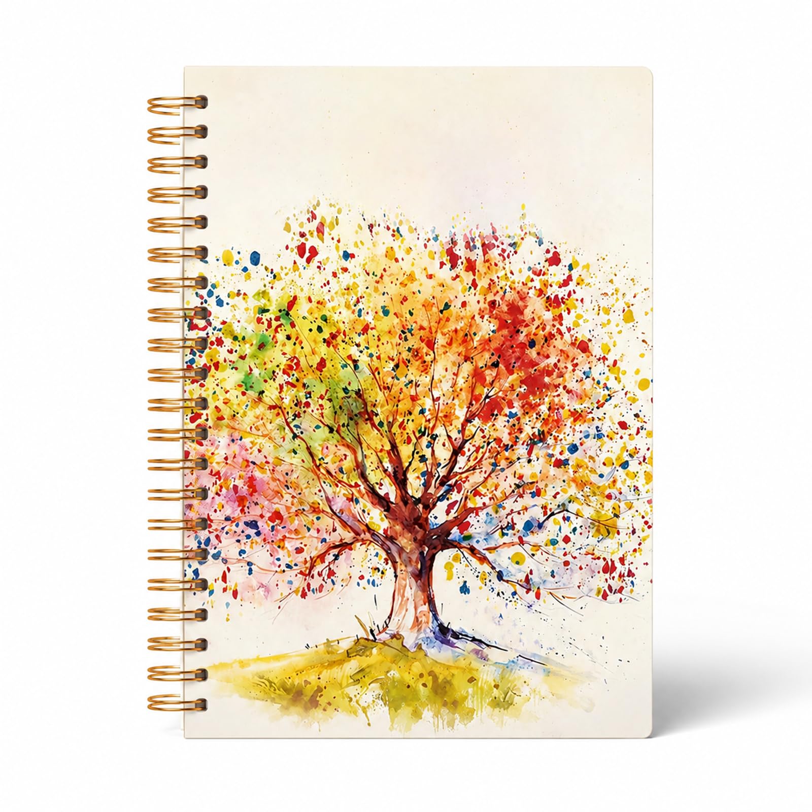 Aurelx A5 Spiral Notebook, Colorful Tree of Life Notebook Journals for Writing, Twin Wire Binding Note Pad for Women Men for Journaling, Writing, Planning, Work & Office