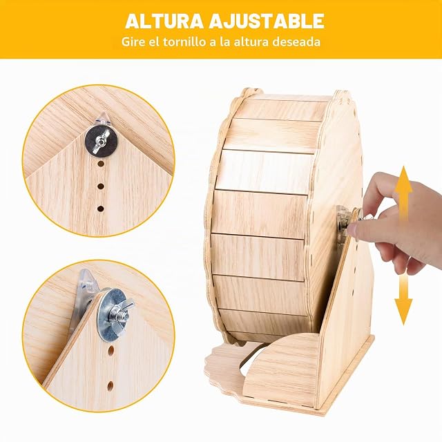 Foto 4 de 7 de Vegena Rueda de madera para hámster de 23 cm para hámsters enanos