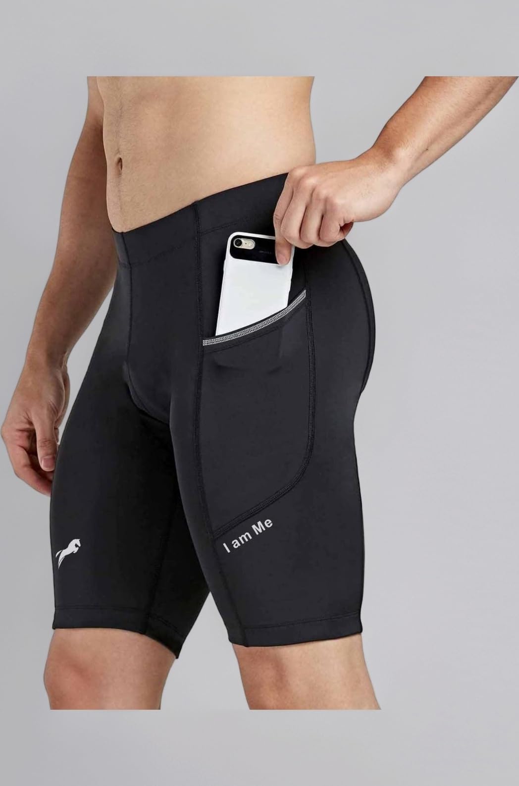 Gym Compression Men's Skin Tight Shorts with Mobile Pocket for Gym, Running, Cycling, Swimming, Basketball, Cricket, Yoga, Football, Tennis, Badminton & Many More Sports