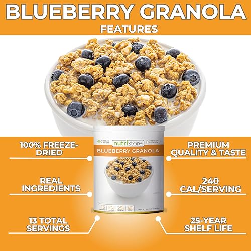 Miniatura 5 de Nutristore Granola de arándanos liofilizada  Supervivencia de emergencia para almacenamiento de alimentos a granel  Perfecto para comidas rápidas