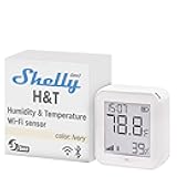 H&T Gen3 Ivory | Wi-Fi and Bluetooth Smart Temperature & Humidity Sensor with Remote App Control & Monitoring | Smart Scenes | Notification Alerts | LCD Display | Free Data Storage Export