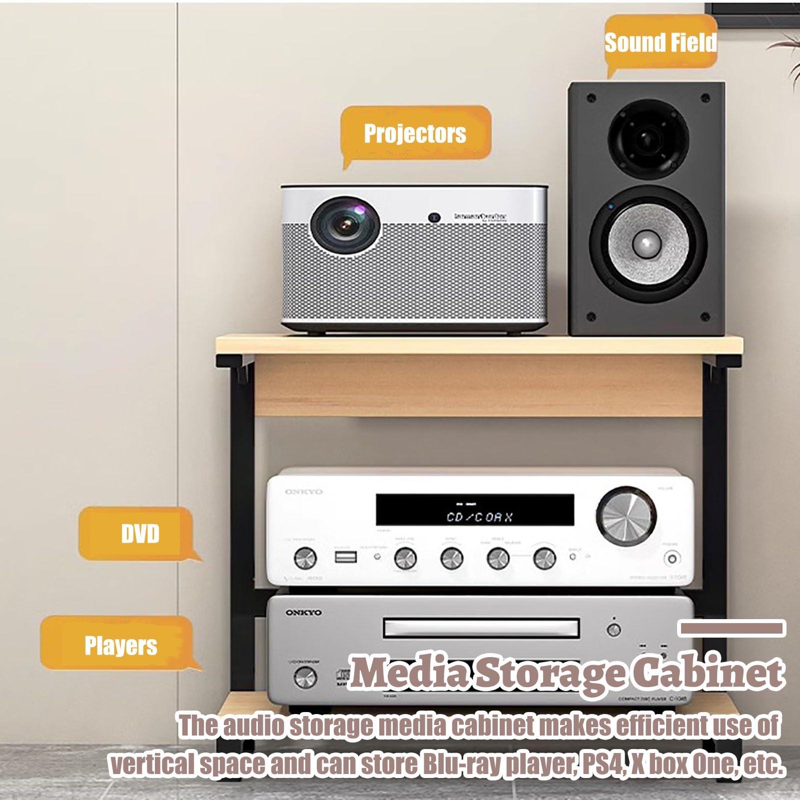 Mobile Stereo Hi Fi Rack Lettori CD Multidisco Indipendenti per La Casa, Supporto per Componenti AV, Mobile Stereo, Torre Audio-Video, Supporto per Giradischi per Riporre Gli Altoparlanti