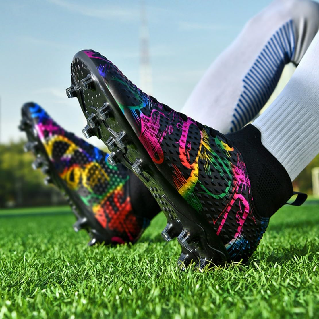 Botas de fútbol Profesionales de caña Alta para Hombre Botines de fútbol para niños para Deportes al Aire Libre con Tacos para césped Artificial